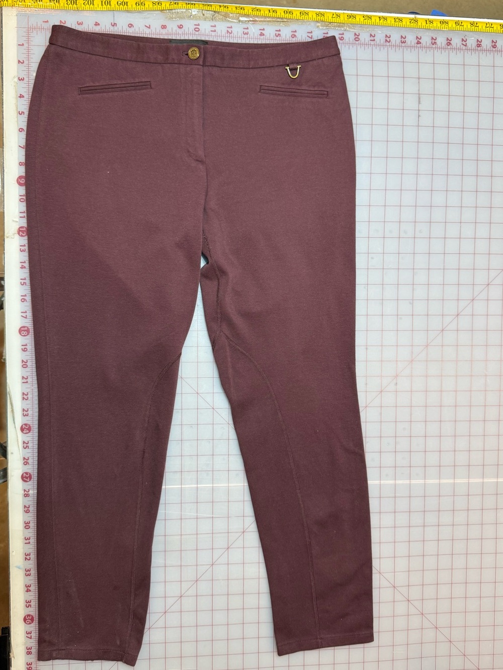 Talbots Women's Ponte Pull-On Pants in Burgundy